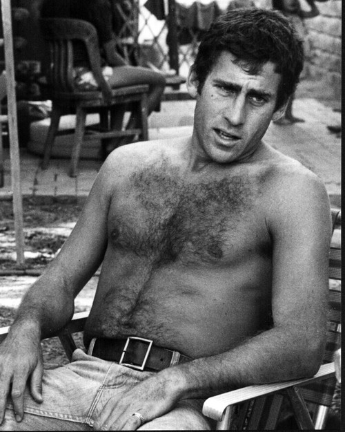 Paul Michael Glaser Sitting In Chair Shirtless Black And White Photo Print - Item # MVM55087