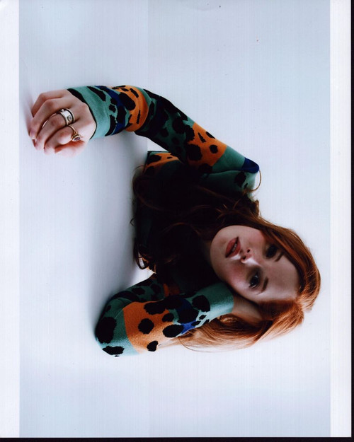 Ellie Bamber In Orange And Green Sweater Photo Print - Item # MVM59577