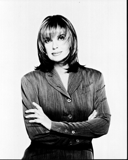 Linda Gray In Suit Arms Crossed Black And White Photo Print - Item # MVM57679