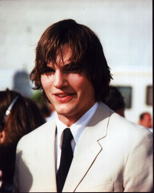 Ashton Kutcher In Tan Suit With Black Tie Photo Print - Item # MVM70084