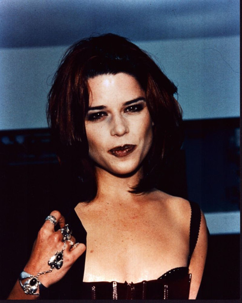 Neve Campbell In Zipper Top With Silver Bracelet And Ring Photo Print
