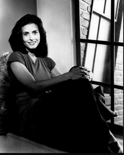Courteney Cox Sitting Next To Window For Friends Black And White Photo Print - Item # MVM56085