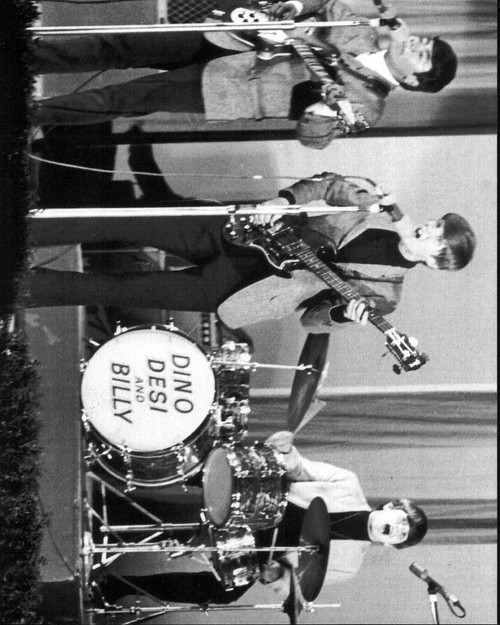Dino, Desi & Billy Performing Black And White Photo Print