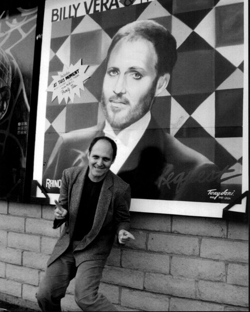 Billy Vera In Front Of Album Ad Black And White Photo Print - Item # MVM58118