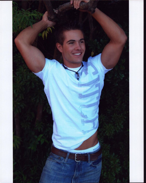 Paul Vandervort In Shirt And Jeans Arms Up Photo Print - Item # MVM56603