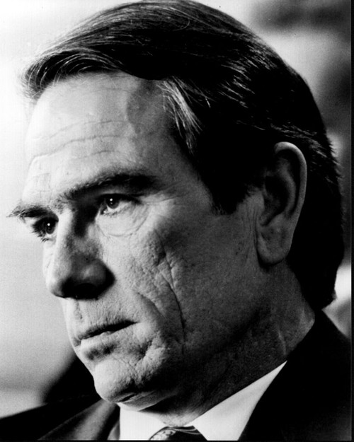 Tommy Lee Jones Close Up In Suit Black And White Photo Print