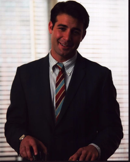 James Wolk In Suit With Striped Tie In Mad Men Photo Print