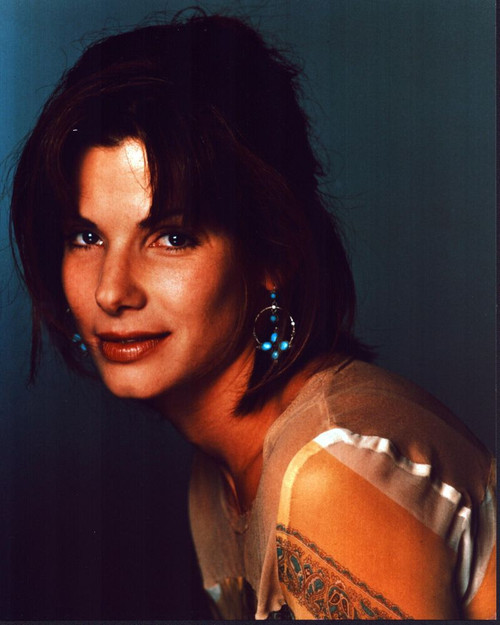 Sandra Bullock Headshot To The Side With Blue Earrings Photo Print - Item # MVM56590