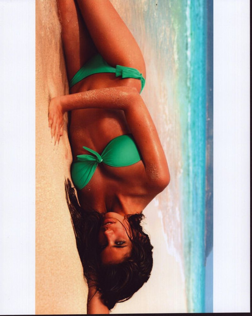 Sara Sampaio Laying On Beach In Green Bikini Photo Print - Item # MVM55613
