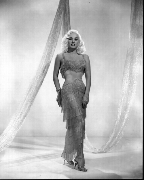 Mamie Van Doren In Tassle Dress Black And White Photo Print - Item # MVM57490
