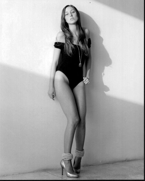 Sof‚à©‚îê‚ïúa Sisniega In One Piece And Heels Black And White Photo Print