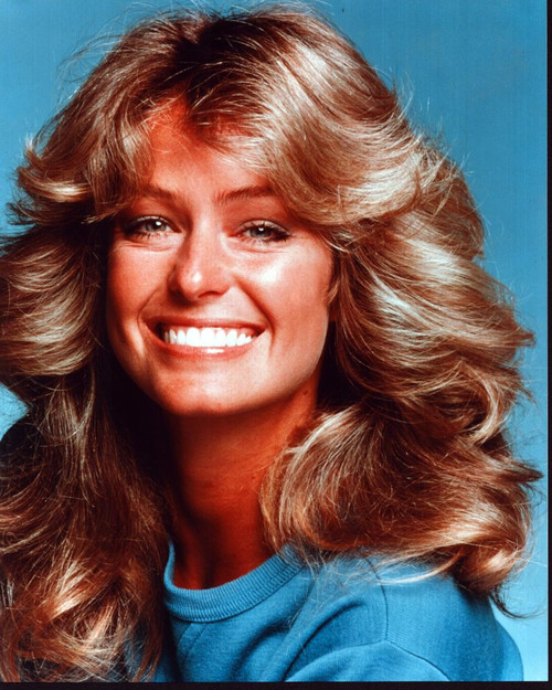 Farrah Fawcett Headshot Siling In Blue Sweater Photo Print - Item # MVM57167