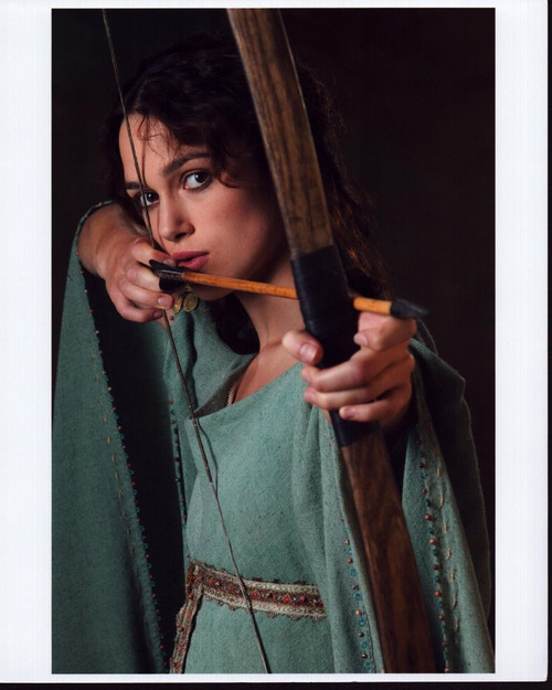 Keira Knightley In Blue Dress Holding Bow For King Arthur Photo Print - Item # MVM56514