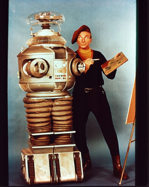 Jonathan Harris Painting With Robot In Lost In Space Photo Print - Item # MVM57150