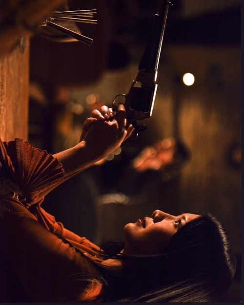 Gwendoline Yeo Pointing Gun In Heathens And Thieves Photo Print