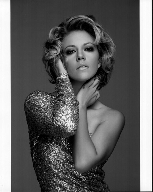 Fernanda Castillo In Sequin Dress Black And White Photo Print