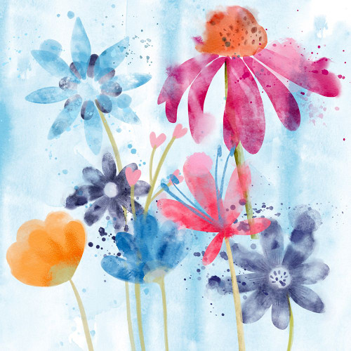 Whimsy Flowers 2 Poster Print - Juliet Rose Philips