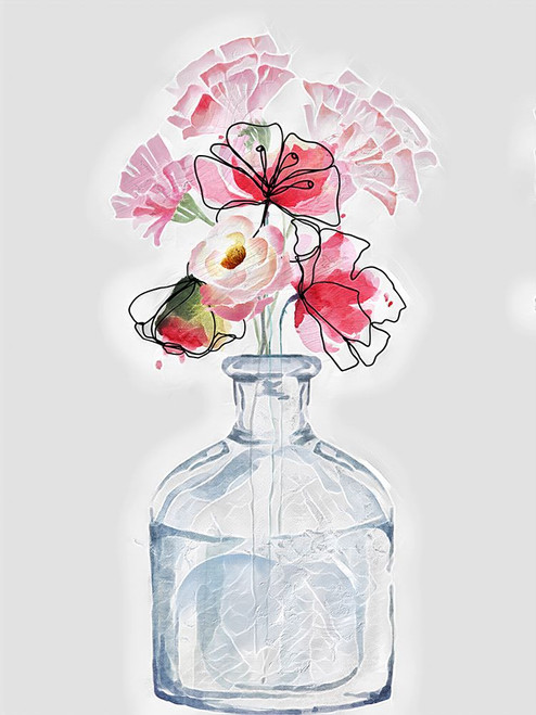 Watercolor Flower Lines Poster Print - Jesse Keith