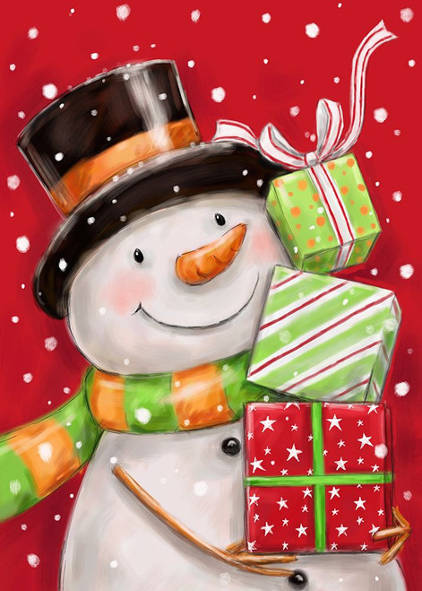 Snowman With Presents 2 Poster Print - MAKIKO