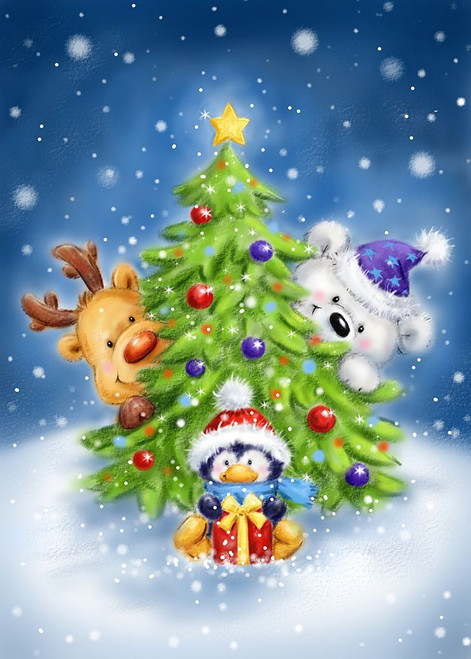 Penguin Reindeer And Polar Bear Poster Print - MAKIKO