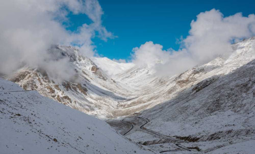 Snow-Blanketed Khardungla Pass, Leh Poster Print - Priyadarshee