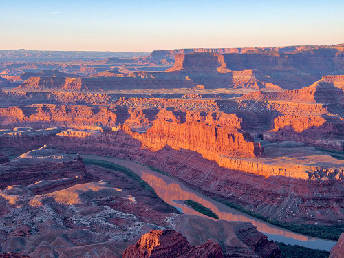USA-Utah Dead Horse Point State Park-sunrise view of the canyon below Poster Print - Terry Eggers
