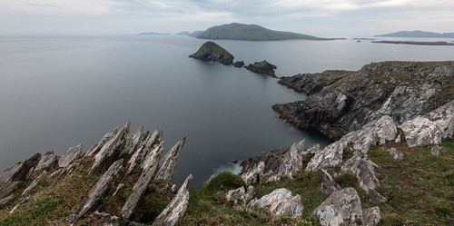 Ireland-County Kerry-Dunmore Head Rocky cliffs rise from ocean Poster Print - Gallery Jaynes