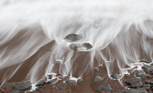 Ireland-Kinnard Beach Close-up abstract of wave on beach Poster Print - Gallery Jaynes