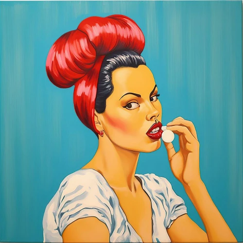 Retro Girl Painting Poster Print - Inhouse Artist Tradelink