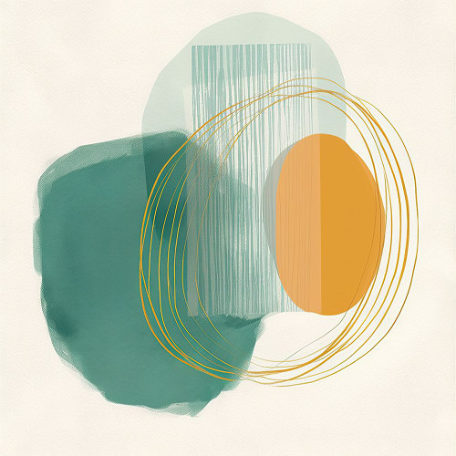 Round Abstract Painting Poster Print - Inhouse Artist Tradelink