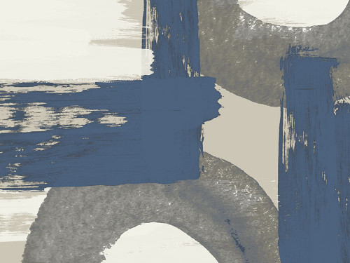 Blue Organic Shapes and Lines I Poster Print - Irena Orlov