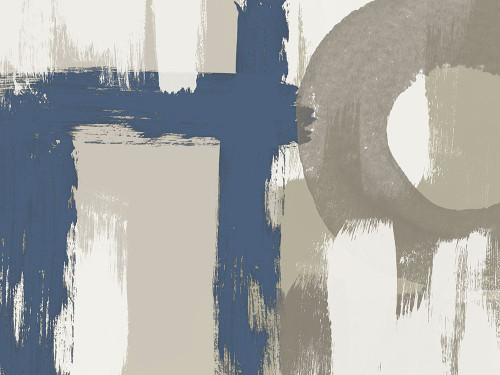 Blue Organic Shapes and Lines II Poster Print - Irena Orlov