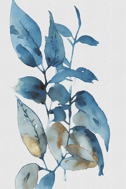 Blue Golden Leaves I Poster Print - Andrea Haase