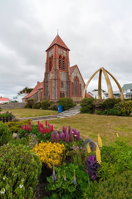 Christ Church Cathedral and the Whalebone Arch in Stanley-Falkland Islands Poster Print - Sergio Pitamitz