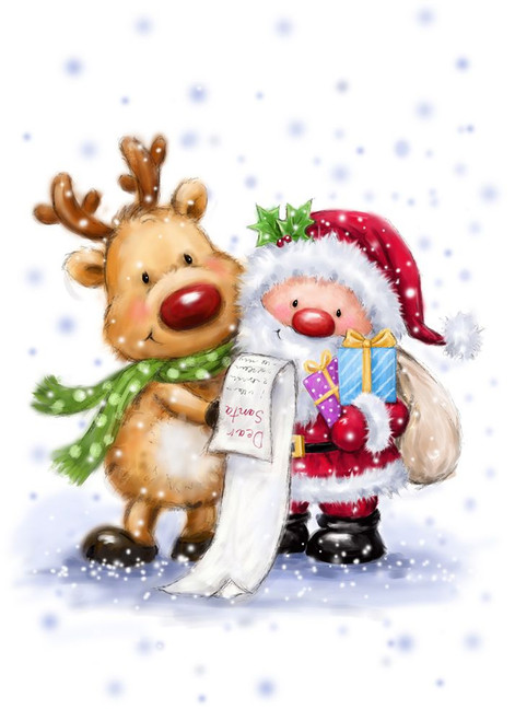 Santa Reading List Poster Print - MAKIKO
