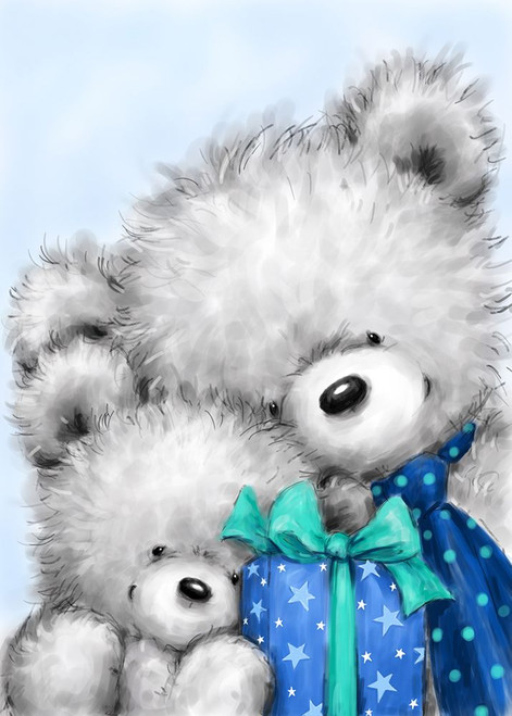 Grey Bears Fathers Day Poster Print - MAKIKO