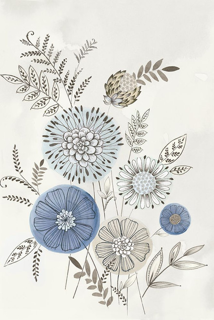 Modern Blue Bouquet II Poster Print - Alex Black