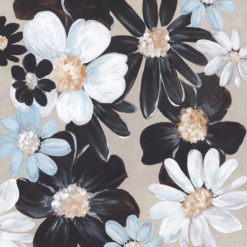 Blue Florals Bloom Poster Print - Alex Black Blue Florals Bloom Poster Print - Alex Black
