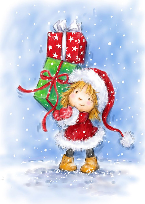 Shopping Christmas Girl 2 Poster Print - MAKIKO