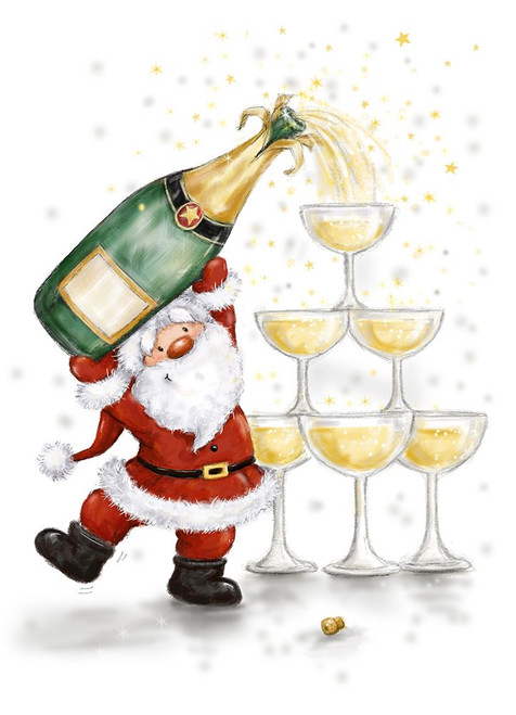 Santa and Glasses Poster Print - MAKIKO