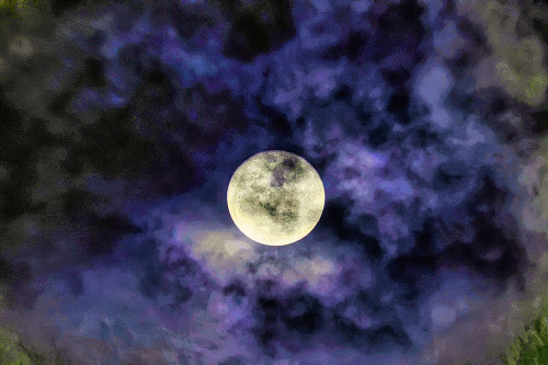 Full moon over Bali-Indonesia-Southeast Asia Poster Print - Greg Johnston