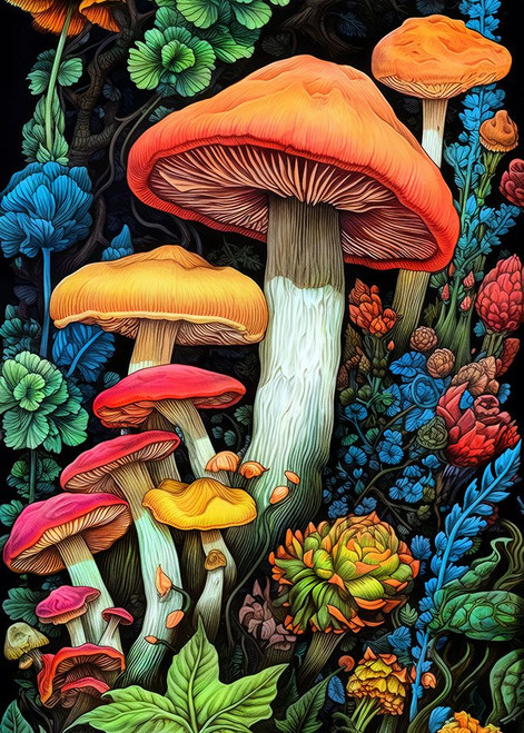 Nature 3 mushrooms Poster Print - Justyna Jaszke