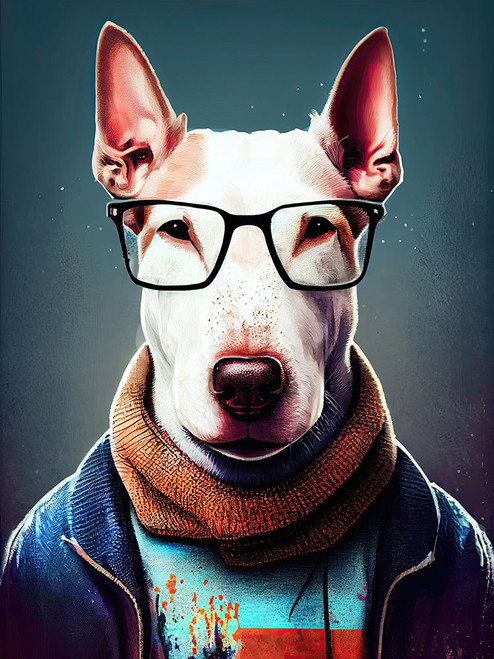 Hipster dog animal art Poster Print - Justyna Jaszke