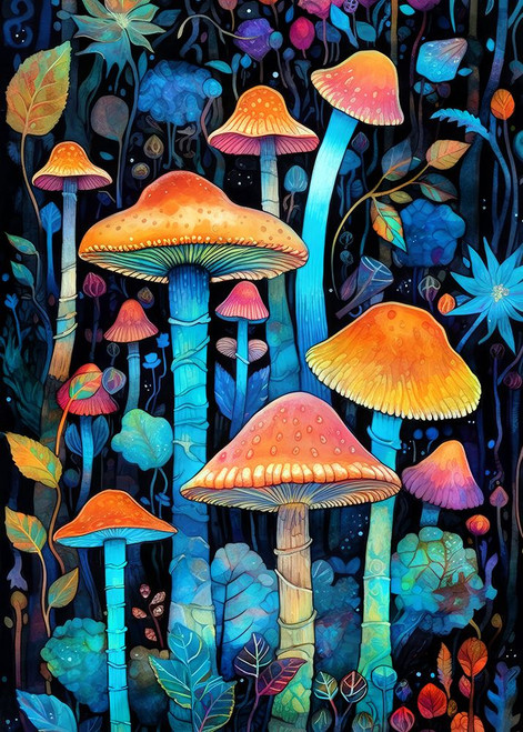 Nature 2 mushrooms Poster Print - Justyna Jaszke