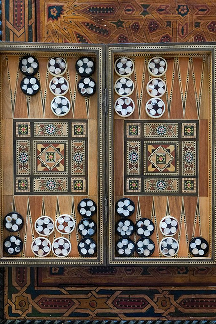 Fes-Morocco Hand carved backgammon set with inlay Poster Print - Julien McRoberts