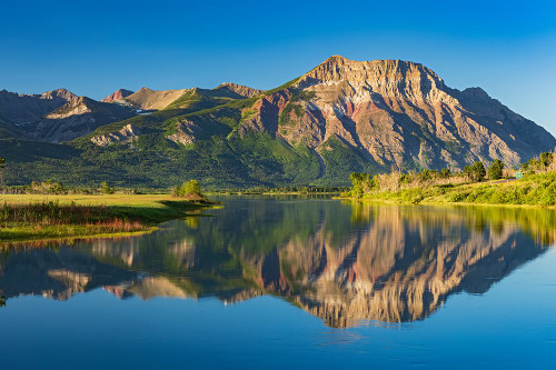 Canada-Alberta-Waterton Lakes National Park Rocky Mountains reflected in Lower Waterton Lake Poster Print - Gallery Jaynes Canada-Alberta-Waterton Lakes National Park Rocky Mountains reflected in Lower Waterton Lake Poster Print - Gallery Jaynes