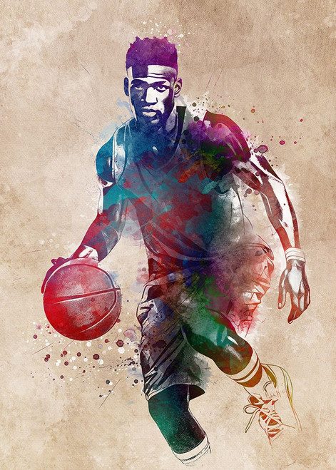 Basketball sport art 1 Poster Print - Justyna Jaszke