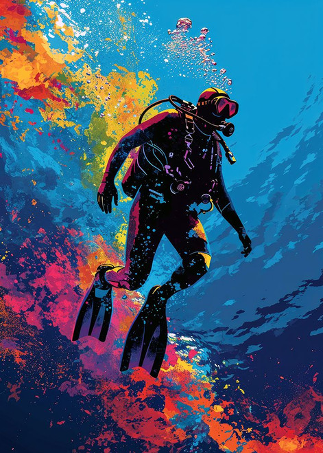 Sport Scubadiving 2 Poster Print - Justyna Jaszke