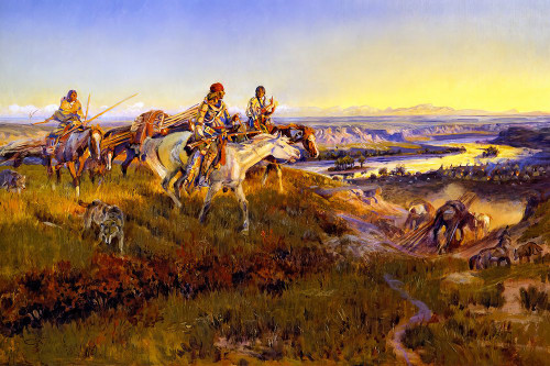 When White Men Turn Red 1922 Poster Print - Charles Marion Russell