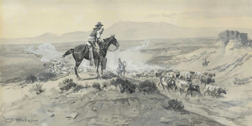 Trail Boss 1900 Poster Print - Charles Marion Russell